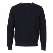 SCOTCH & SODA Men Jumper M Dark Blue Patterned Tight Knit Crew Neck Pull On
