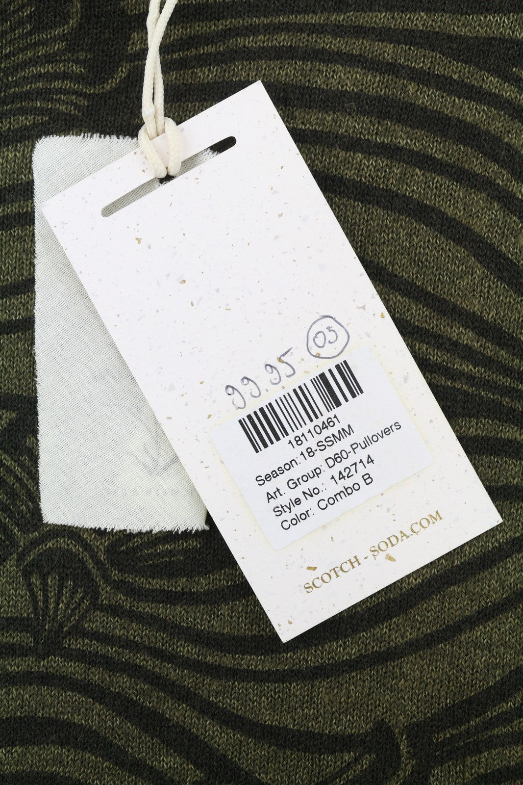 SCOTCH & SODA Men Jumper M Dark Green Floral Print Crew Neck Tight Knit Pull On