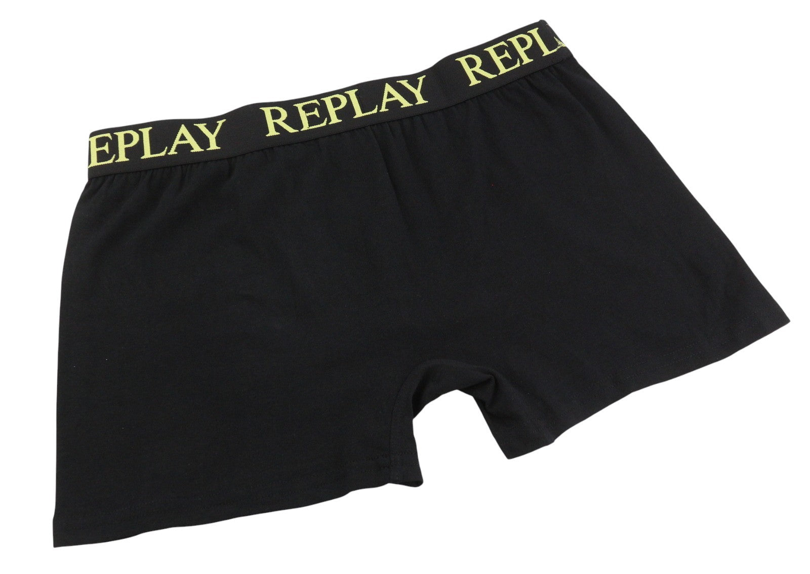 REPLAY Men Underwear L Black Elastic Waist Cotton Stretchy Trunks 2 Pack