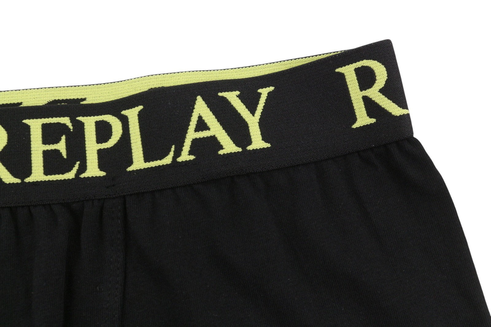 REPLAY Men Underwear L Black Elastic Waist Cotton Stretchy Trunks 2 Pack