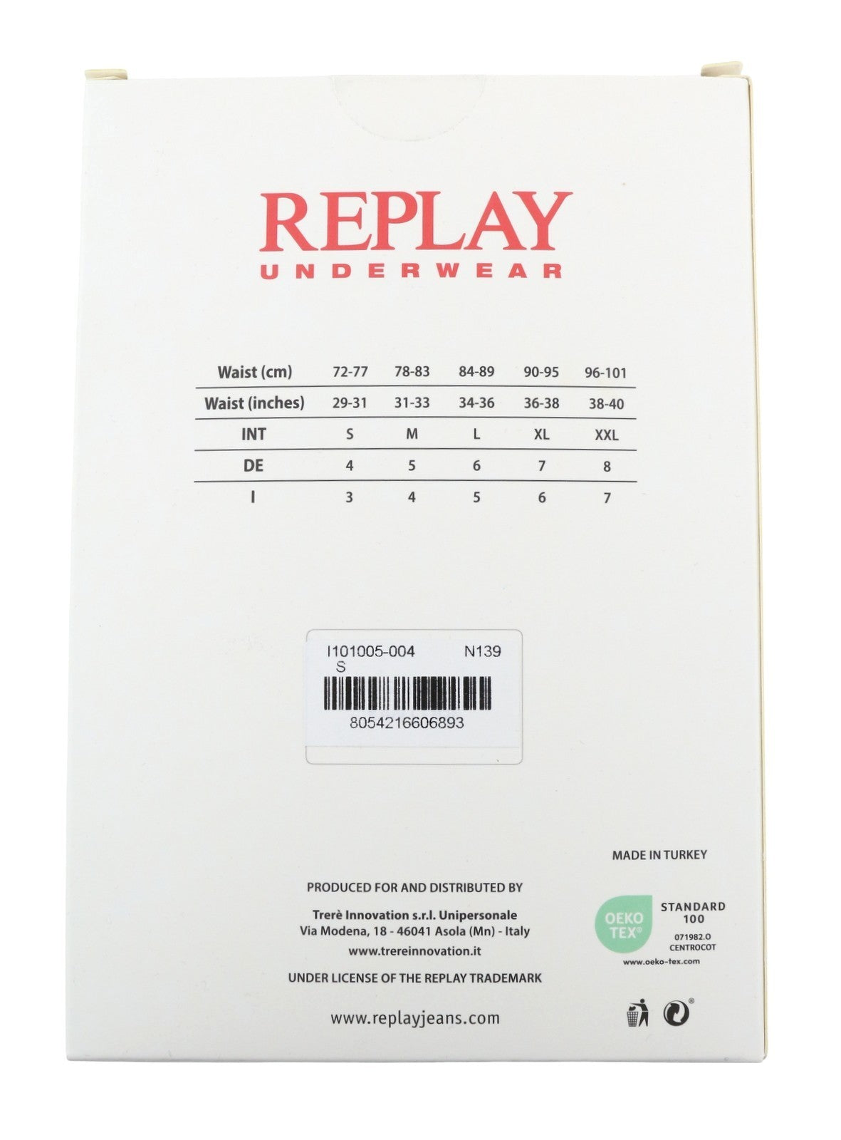 REPLAY Men Underwear S Blue Elastic Waist Cotton Stretch Trunks 2 Pack