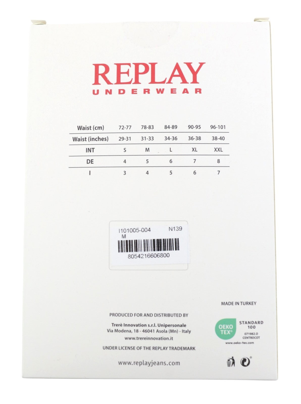 REPLAY Men Underwear M Blue Elastic Waist Cotton Stretch Trunks 2 Pack