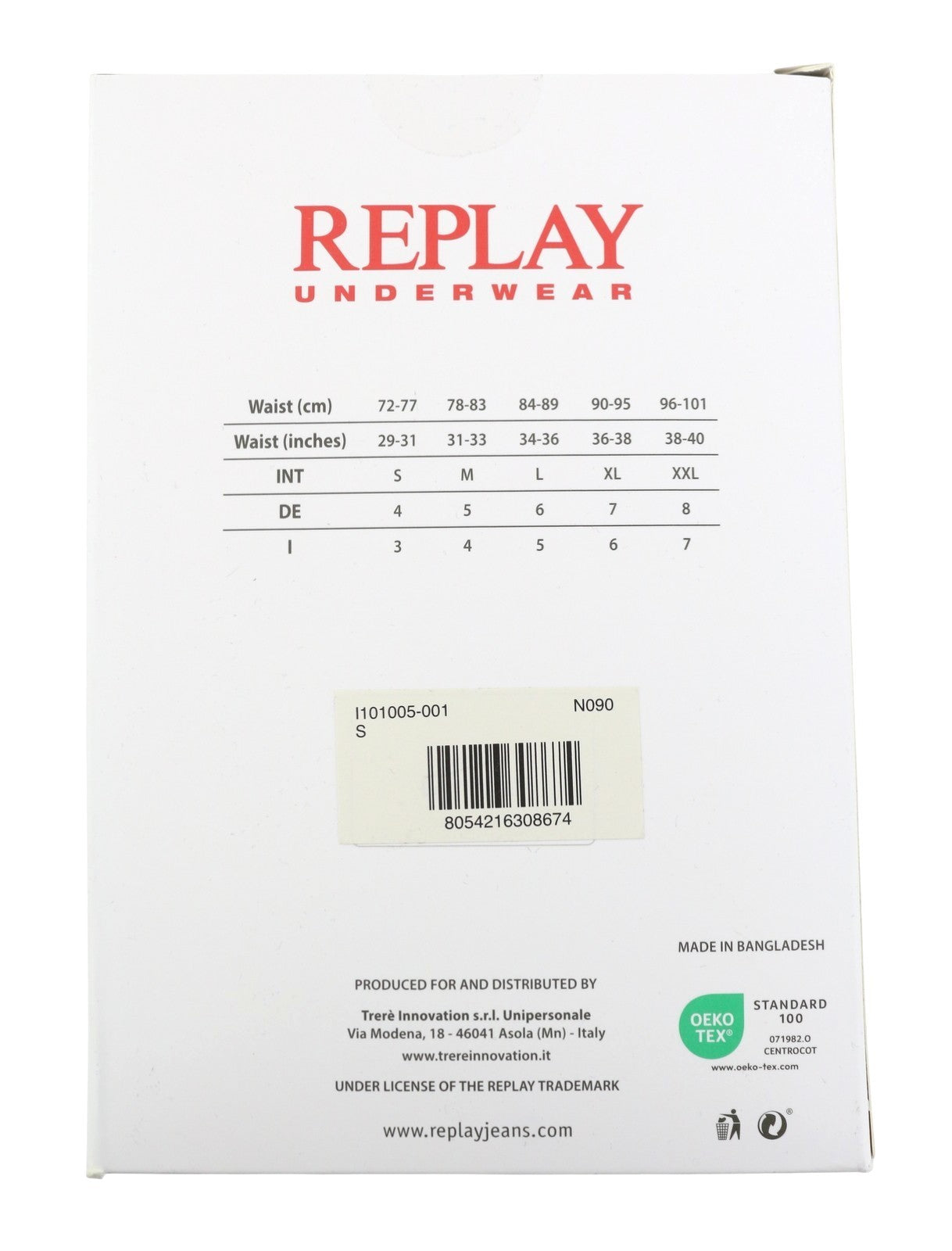 REPLAY Men Underwear S Black Elastic Waist Cotton Stretch Trunks 2 Pack