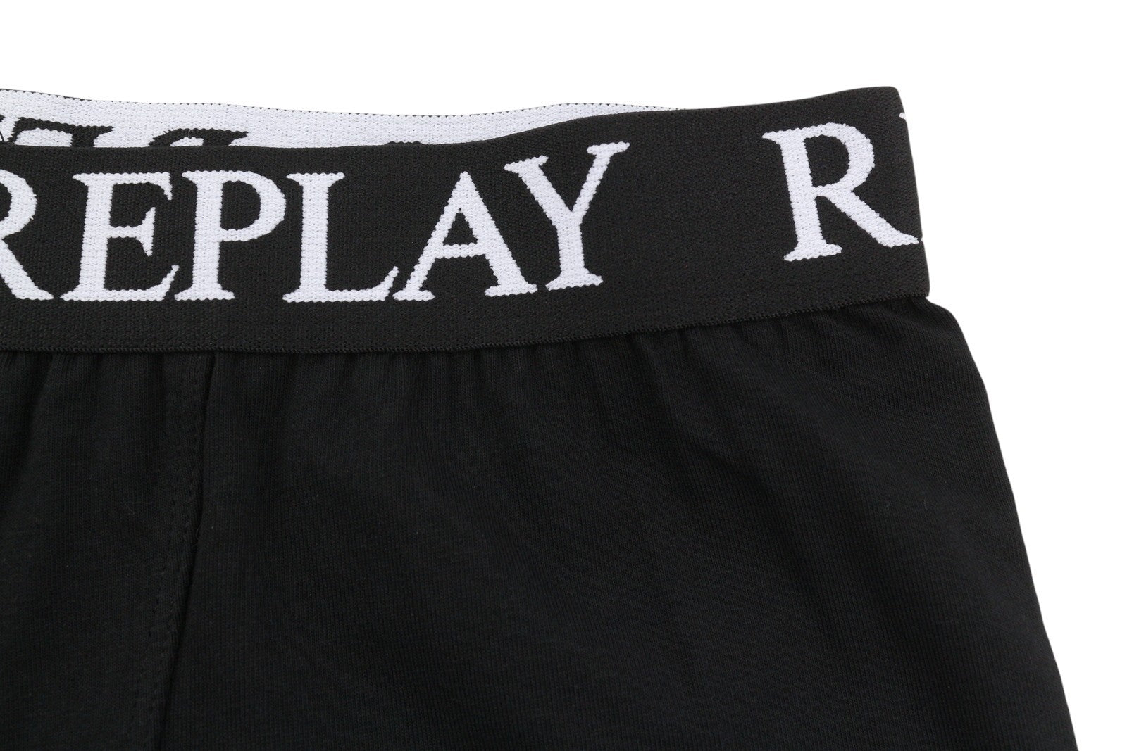 REPLAY Men Underwear 2XL Black Elastic Waist Cotton Stretch Trunks 2 Pack