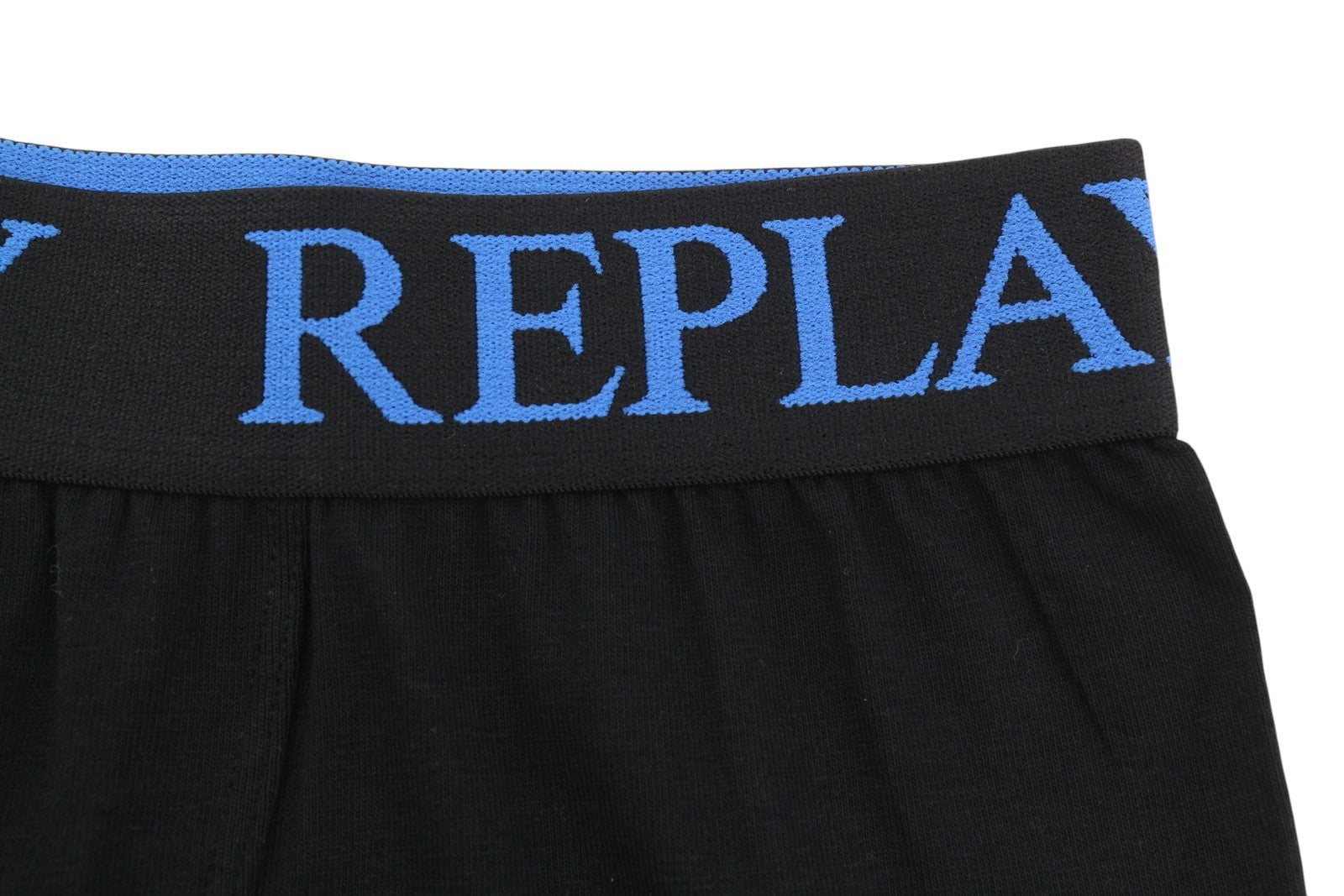 REPLAY Men Underwear XL Black Elastic Waist Cotton Stretch Trunks 2 Pack