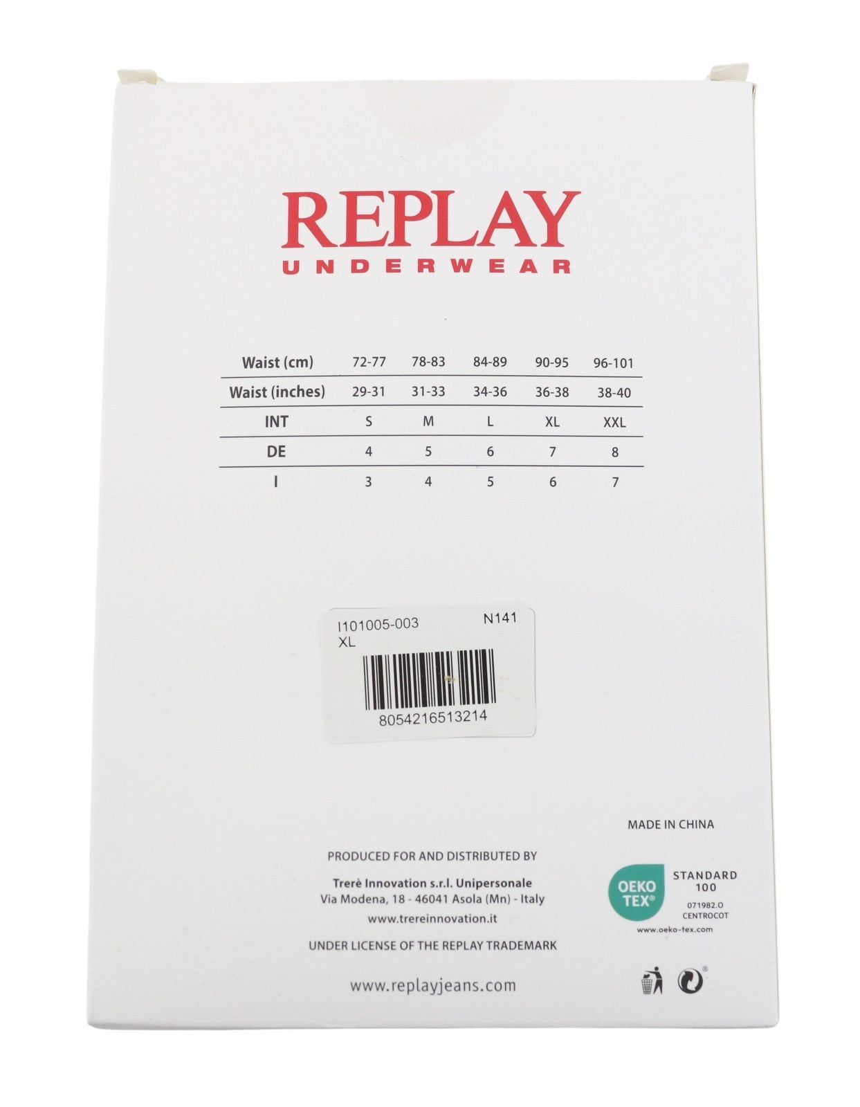 REPLAY Men Underwear XL Black Elastic Waist Cotton Stretch Trunks 2 Pack