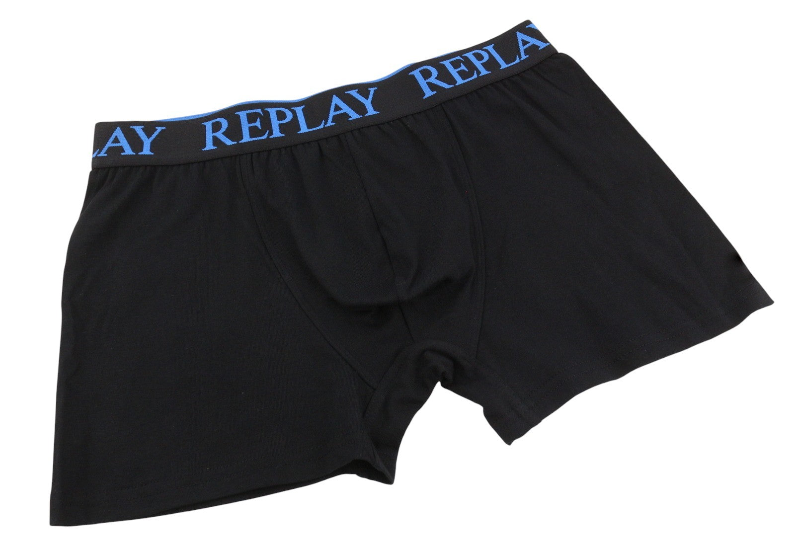 REPLAY Men Underwear 2XL Black Elastic Waist Cotton Stretch Trunks 2 Pack