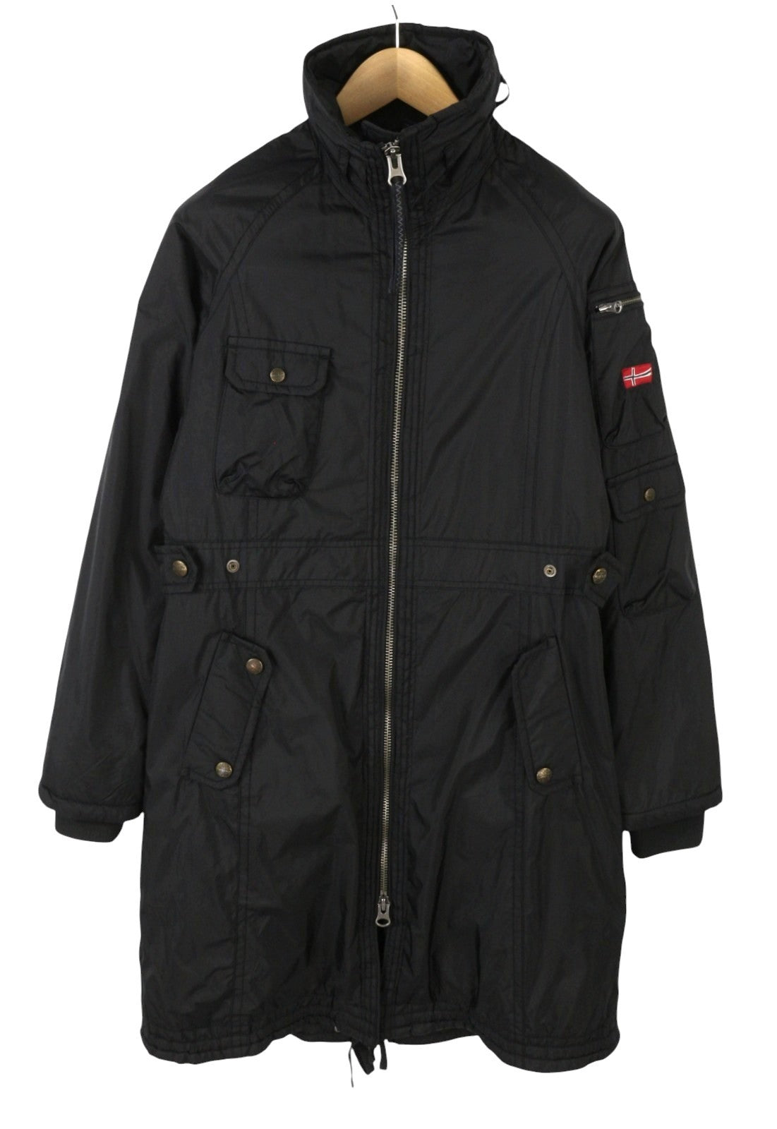 NAPAPIJRI N0YBUA Women Jacket L Black Padded High Neck Mid-Length Parka