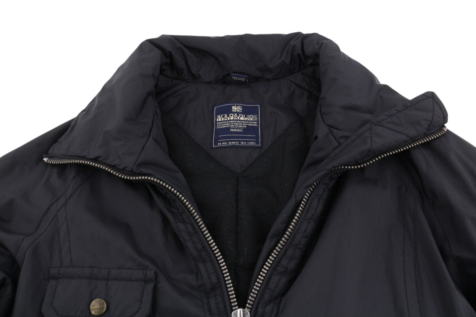 NAPAPIJRI N0YBUA Women Jacket L Black Padded High Neck Mid-Length Parka