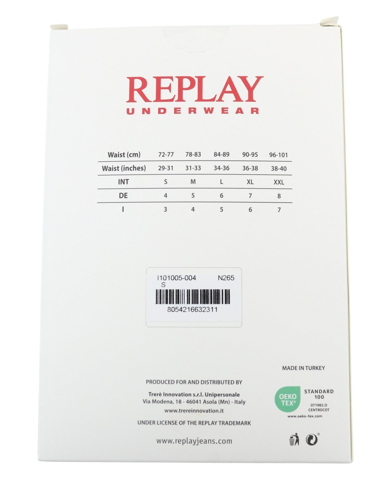 REPLAY Men Underwear S Blue Elastic Waist Cotton Stretchy Trunks 2 Pack