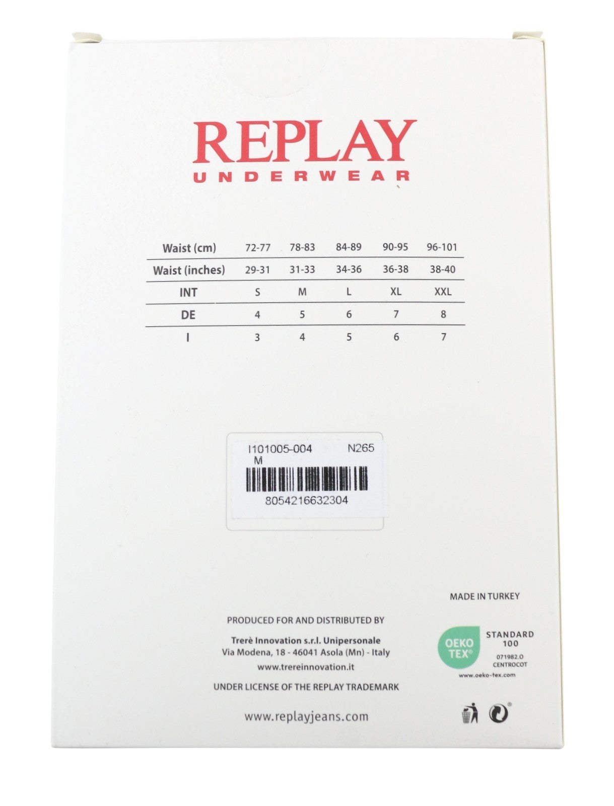 REPLAY Men Underwear M Blue Elastic Waist Cotton Stretchy Trunks 2 Pack