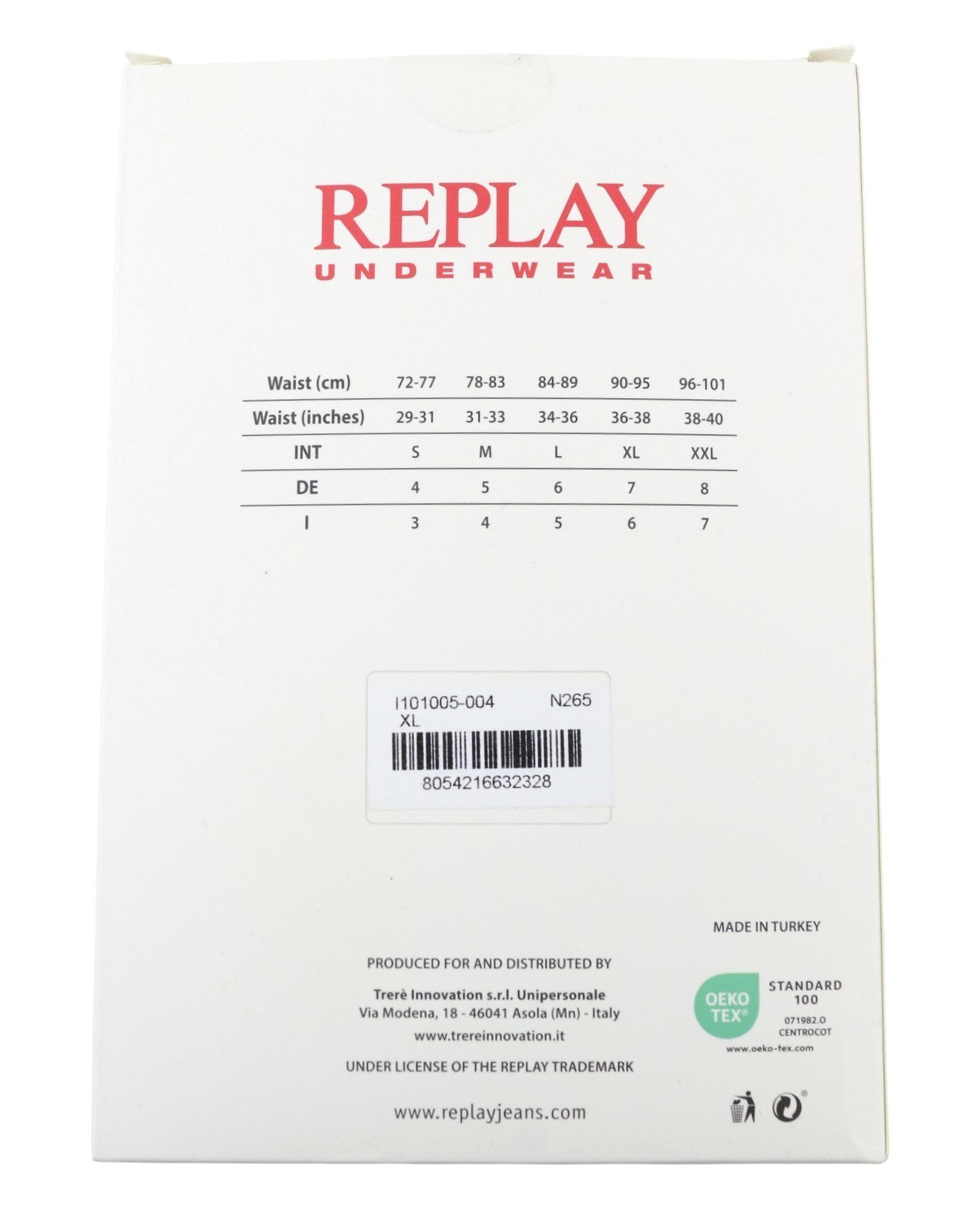 REPLAY Men Underwear XL Blue Elastic Waist Cotton Stretchy Trunks 2 Pack