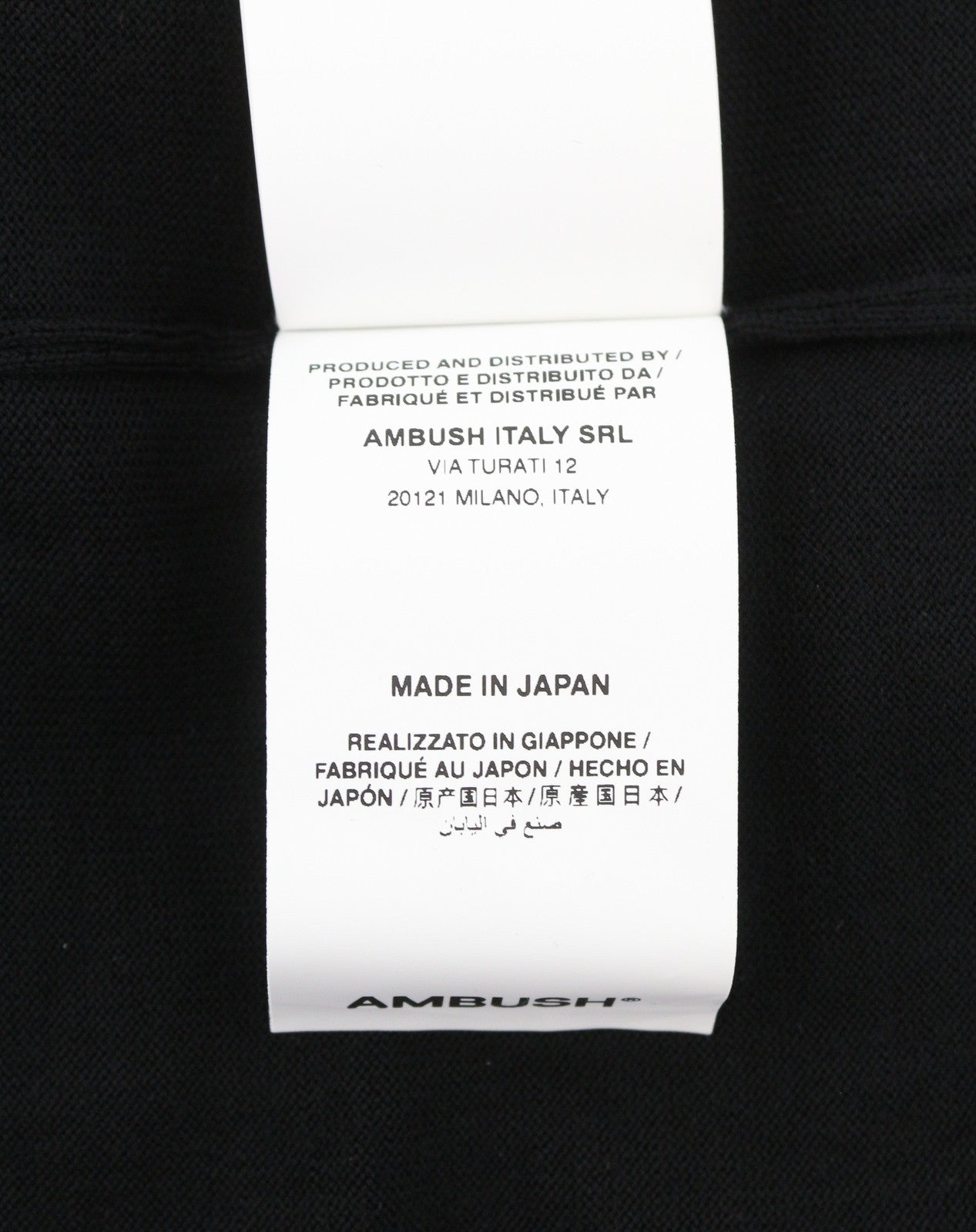 AMBUSH Taped Knit Men Jumper L Black Wool Blend Crew Neck Pull On RRP568