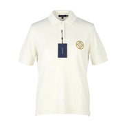 GANT Rope Icon SS Pique Women T-Shirt M Eggshell Polo Textured Short Sleeve