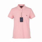 GANT Summer Pique Women T-Shirt XL Preppy Pink Polo Textured Short Sleeve