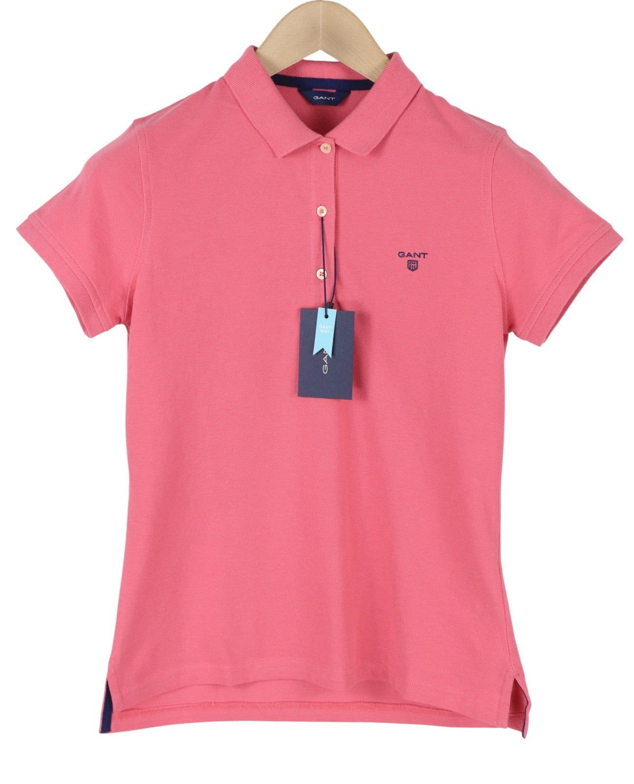 GANT Summer Pique Women T-Shirt 3XL Rapture Rose Polo Textured Short Sleeve