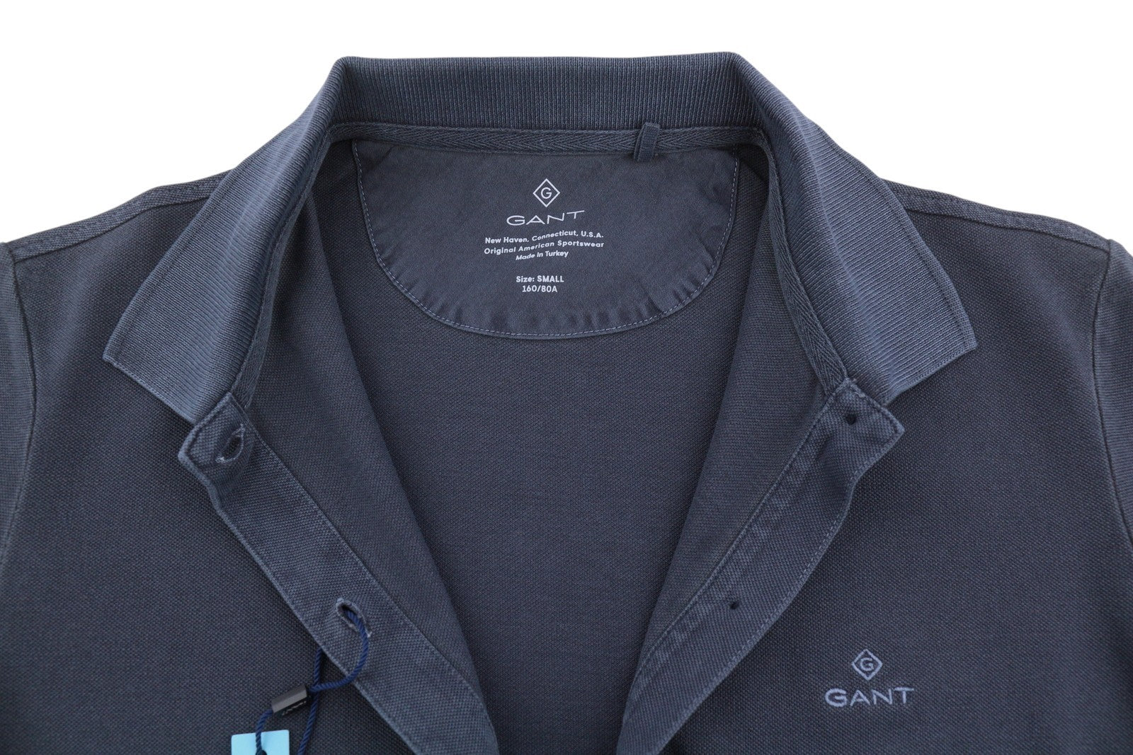 GANT Sunfaded Polo Pique Women T-Shirt S Evening Blue Faded Polo Short Sleeve