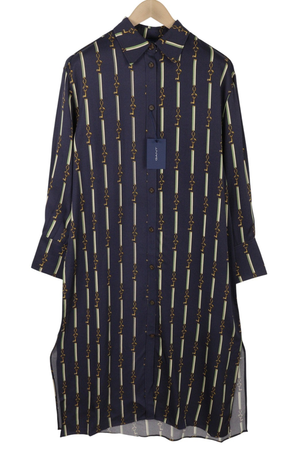 GANT American Luxe Shirt Women Dress EU40 Evening Blue Button Front RRP375