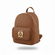 LOVE MOSCHINO Zaino PU Cammello Women Bag OS Brown Logo Zip Backpack