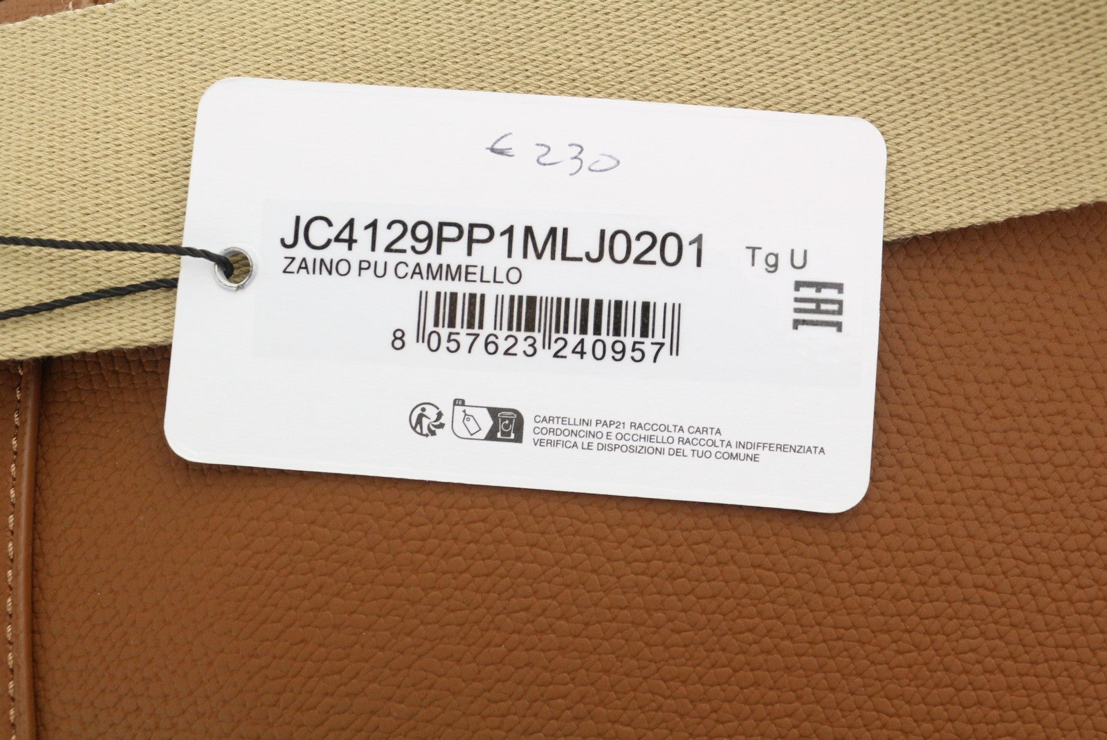 LOVE MOSCHINO Zaino PU Cammello Women Bag OS Brown Logo Zip Backpack