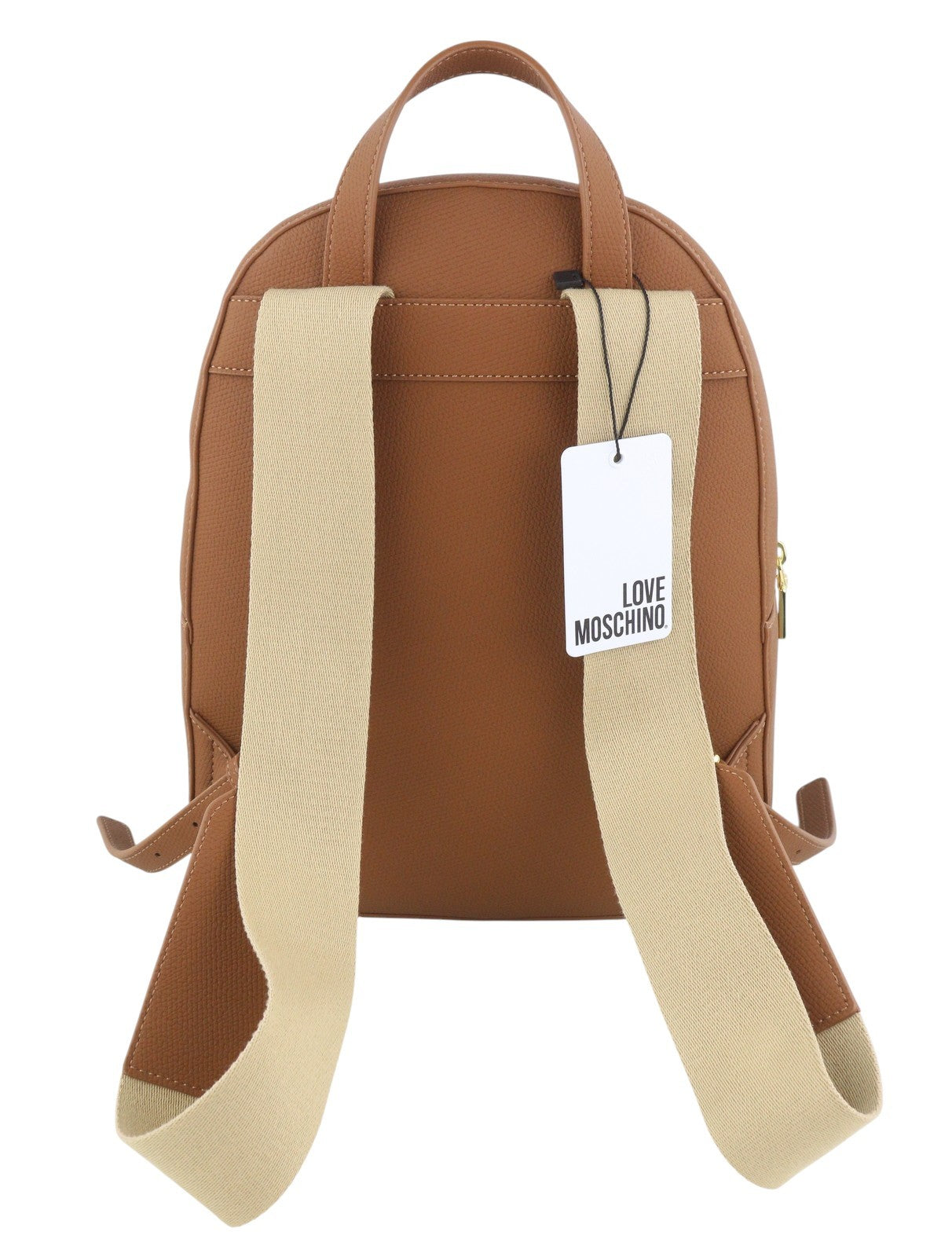 LOVE MOSCHINO Zaino PU Cammello Women Bag OS Brown Logo Zip Backpack