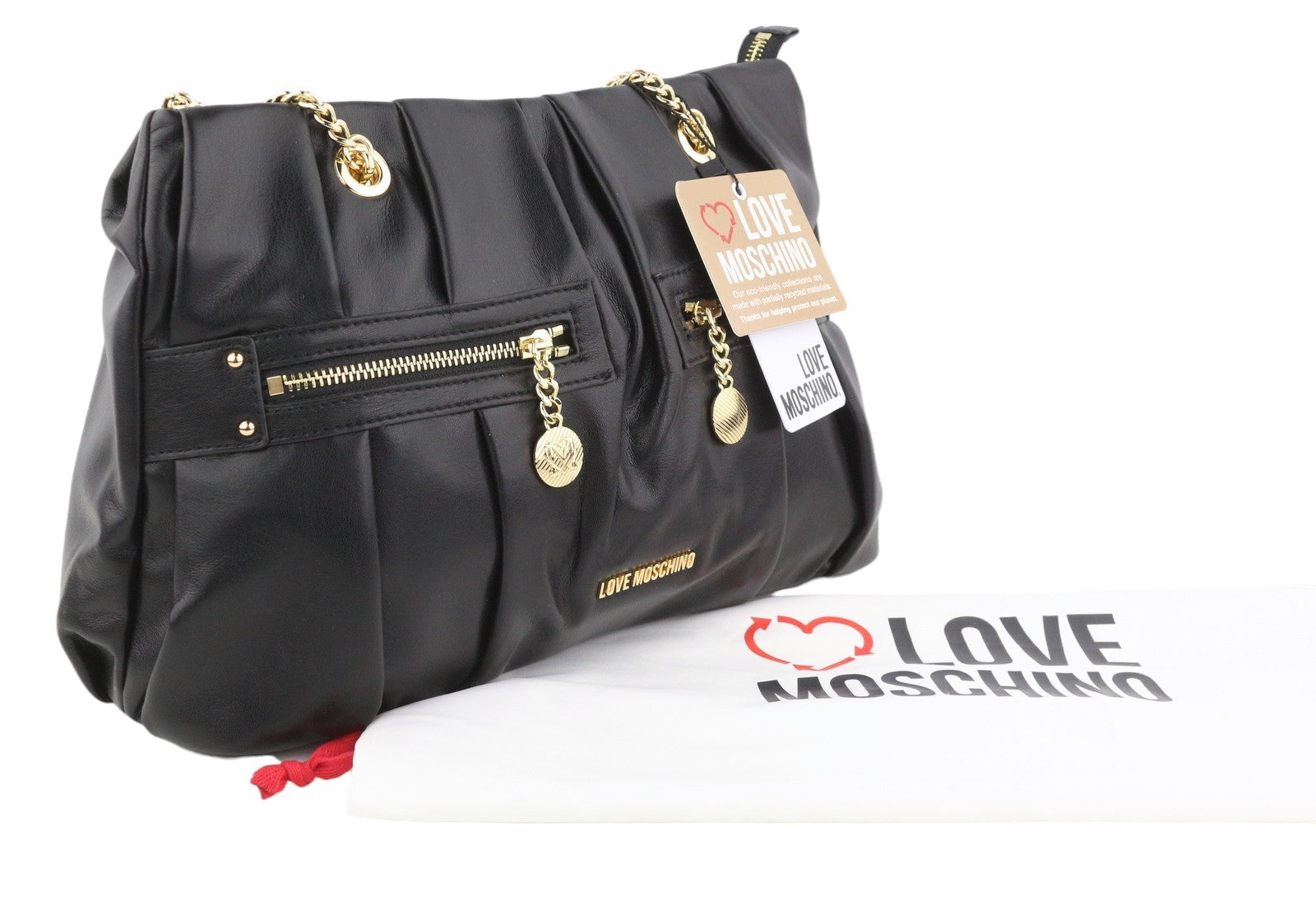LOVE MOSCHINO Borsa PU Grs Nero Women Bag OS Black Gold Tone Handle