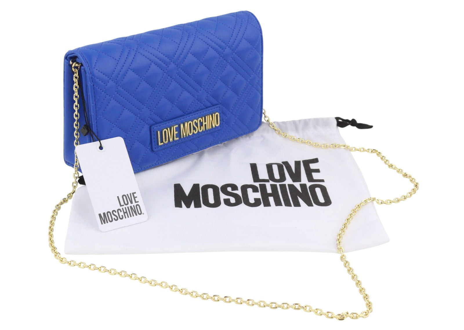 LOVE MOSCHINO Borsa Quilted PU Zaffiro Women Bag Blue Square Crossbody