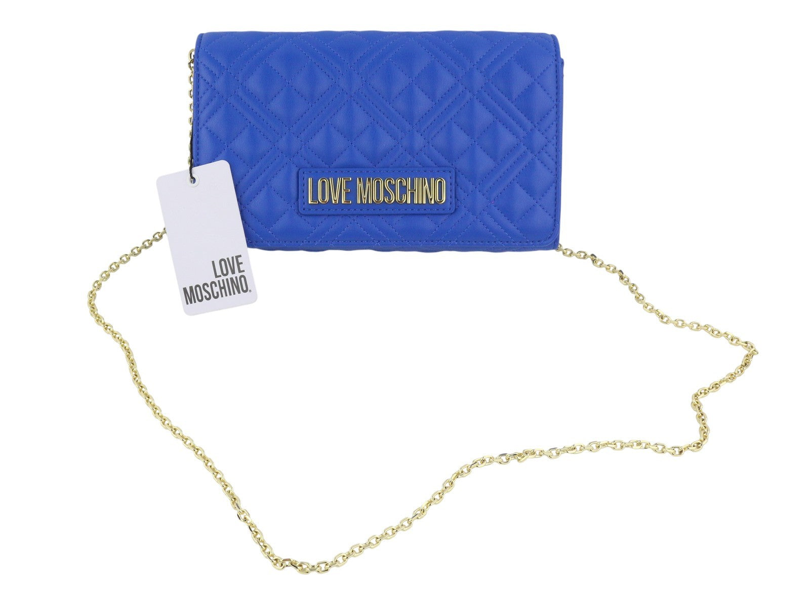 LOVE MOSCHINO Borsa Quilted PU Zaffiro Women Bag Blue Square Crossbody