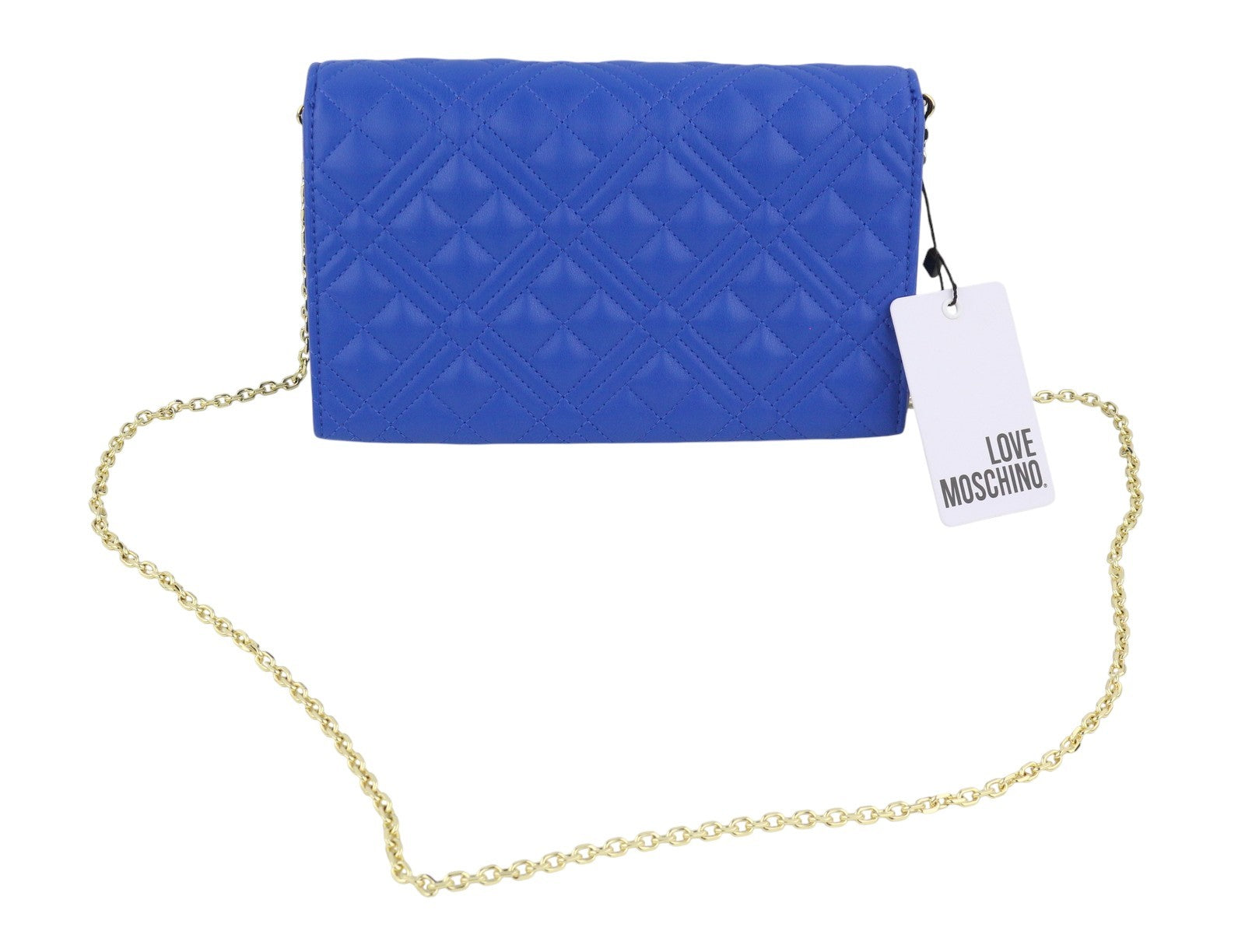 LOVE MOSCHINO Borsa Quilted PU Zaffiro Women Bag Blue Square Crossbody