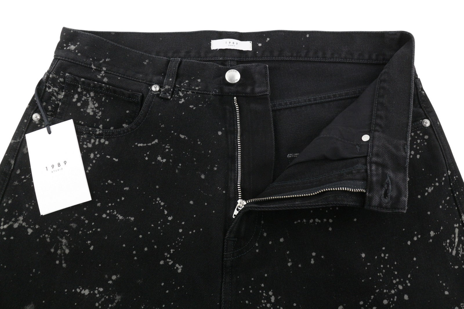 1989 STUDIO Spot Rhodesian Men Jeans W33 Black Paint Detail Zip Fly RRP501