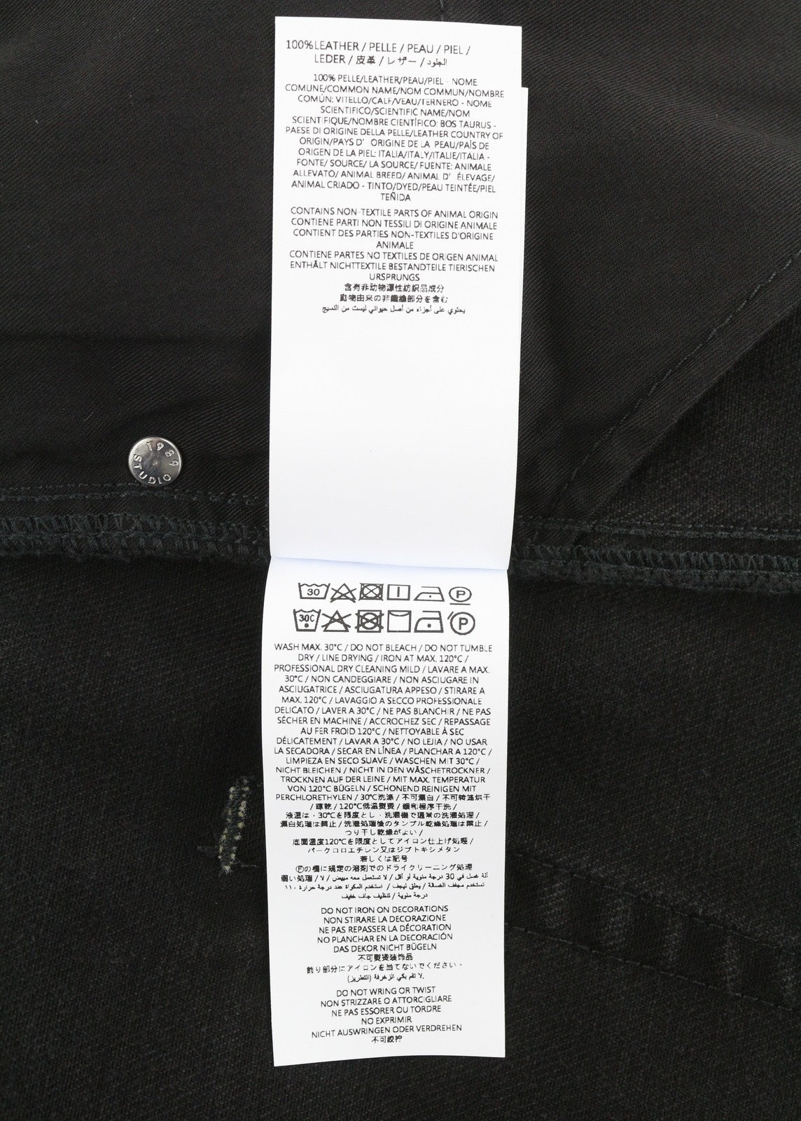 1989 STUDIO Spot Rhodesian Men Jeans W33 Black Paint Detail Zip Fly RRP501