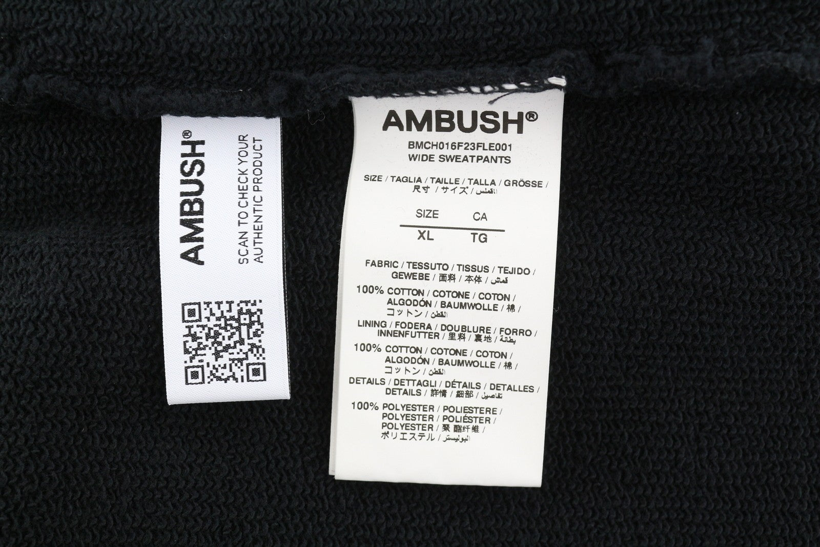 AMBUSH Wide Sweatpants Tap Shoe No Col Men Trousers XL Black Straight RRP550
