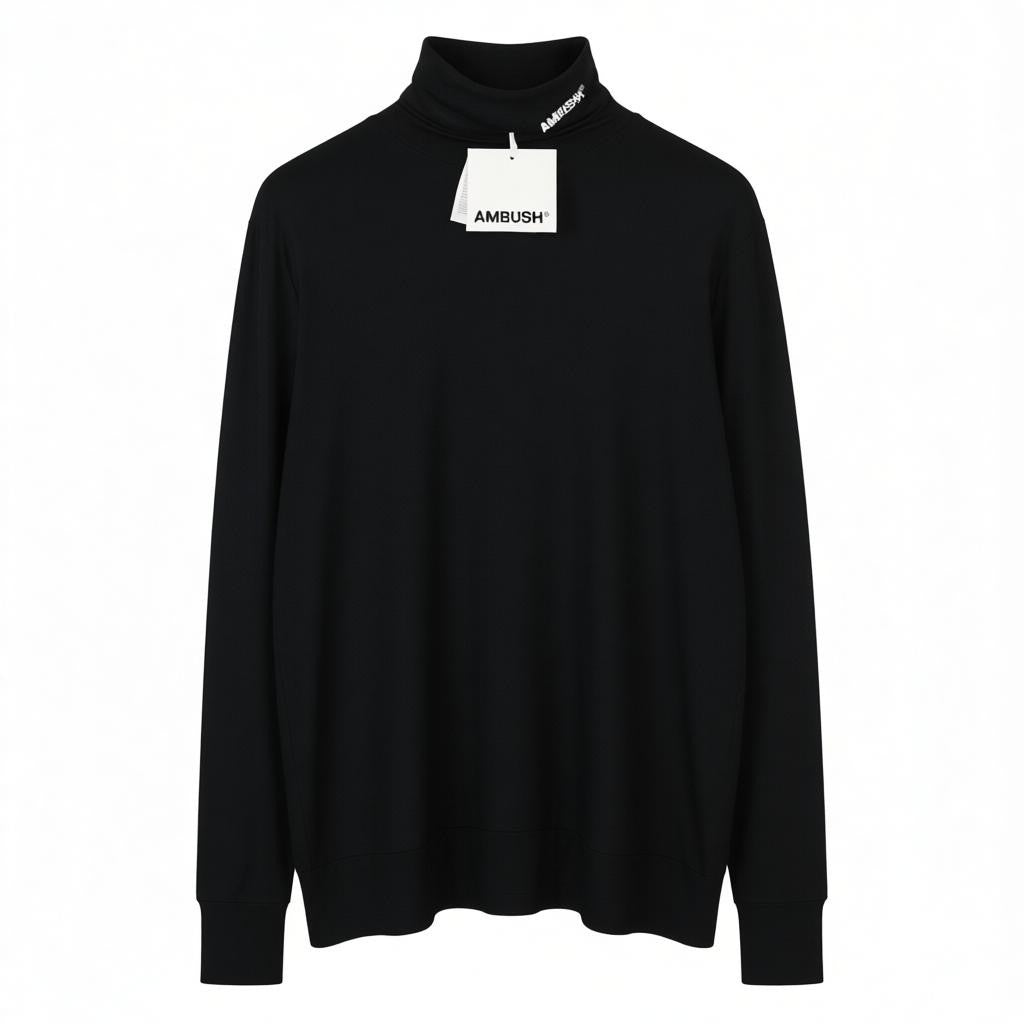 Eng anliegendes Rollkragen-T-Shirt L/S Tap Shoe Blanc