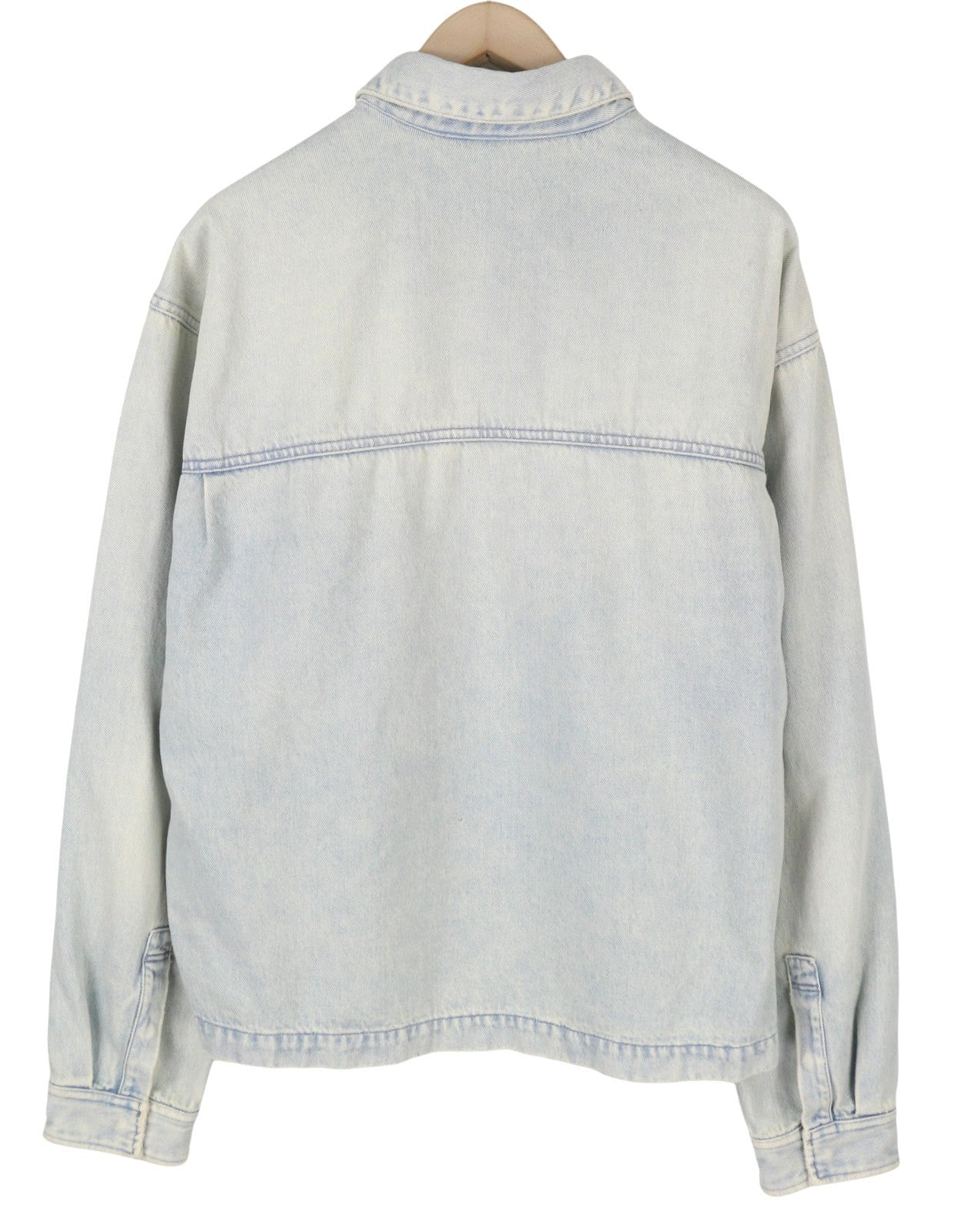 AMBUSH Men Jacket M Light Blue Faded Wash Spread Neck Patch Pocket Denim