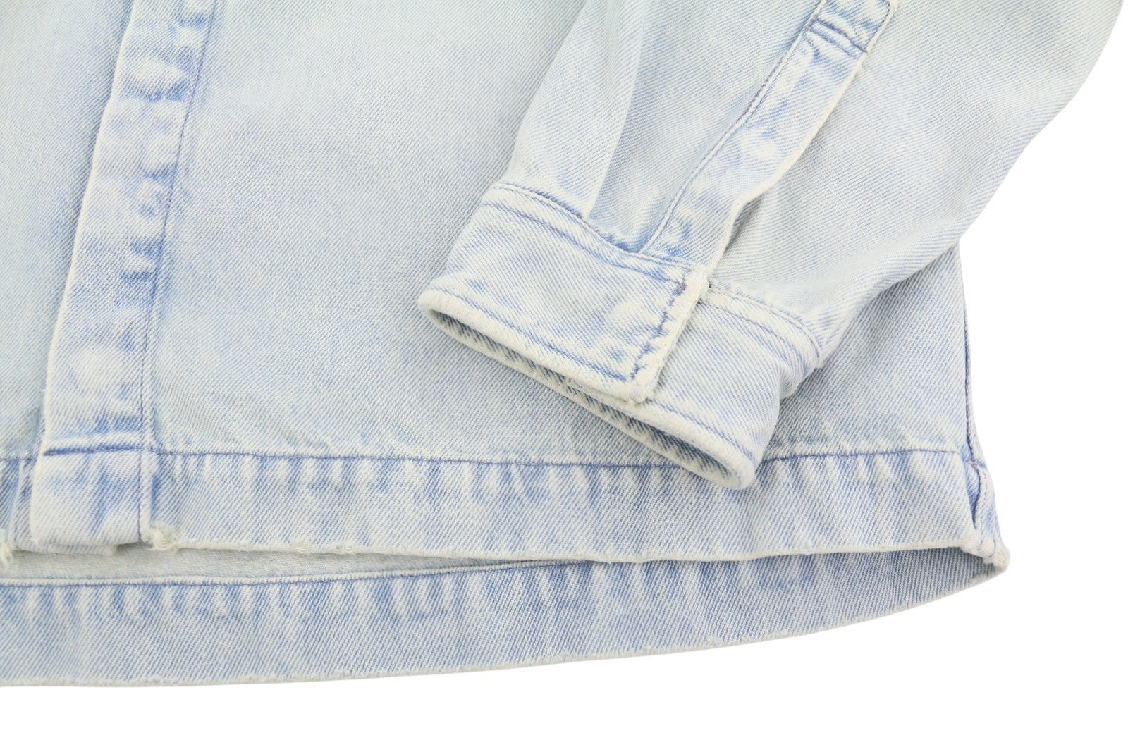 AMBUSH Men Jacket M Light Blue Faded Wash Spread Neck Patch Pocket Denim