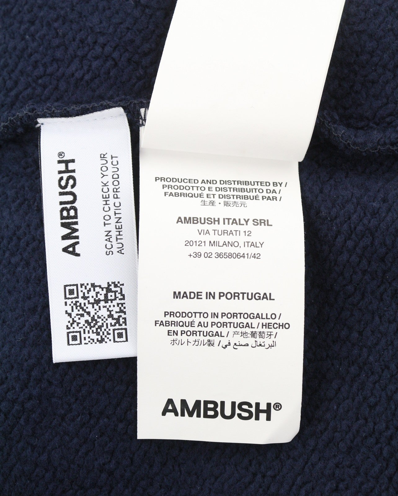 AMBUSH Academy Crewneck Navy Valiant Men Sweatshirt XL Logo Pull On RRP532
