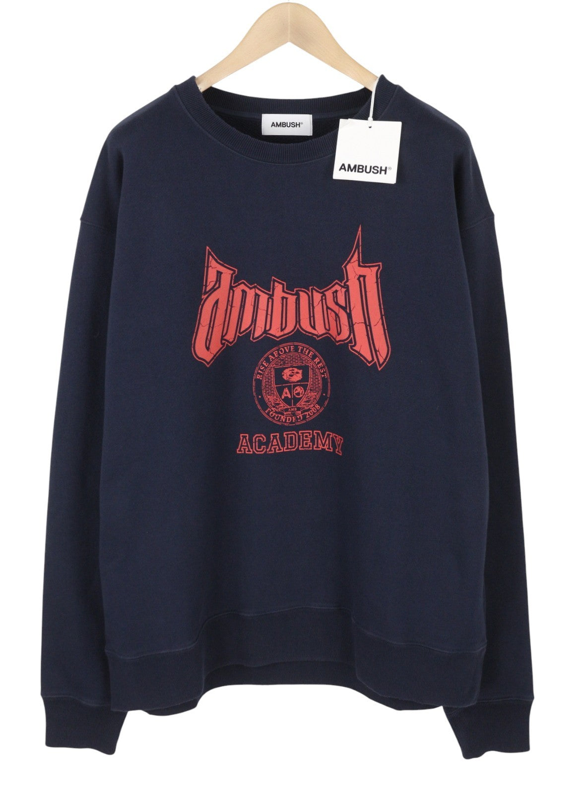 AMBUSH Academy Crewneck Navy Valiant Men Sweatshirt XL Logo Pull On RRP532