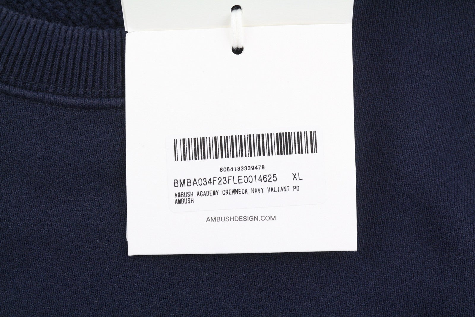 AMBUSH Academy Crewneck Navy Valiant Men Sweatshirt XL Logo Pull On RRP532