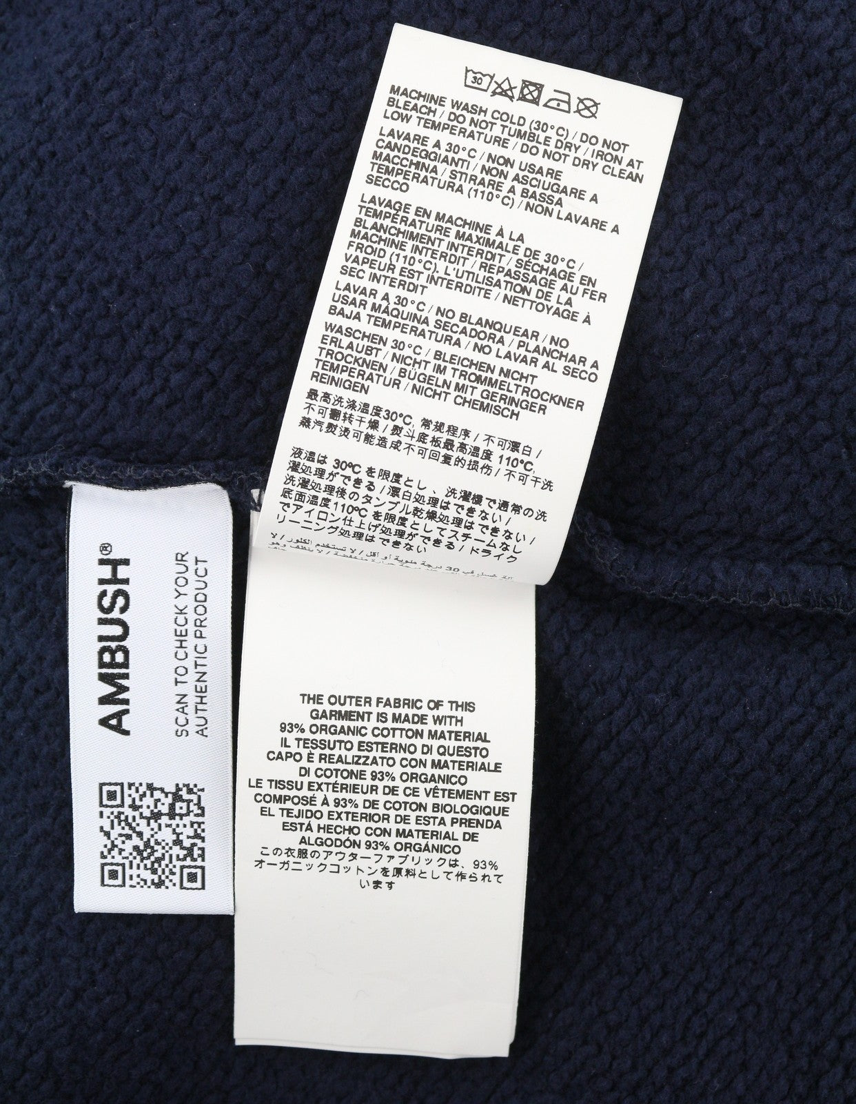 AMBUSH Academy Crewneck Navy Valiant Men Sweatshirt XL Logo Pull On RRP532