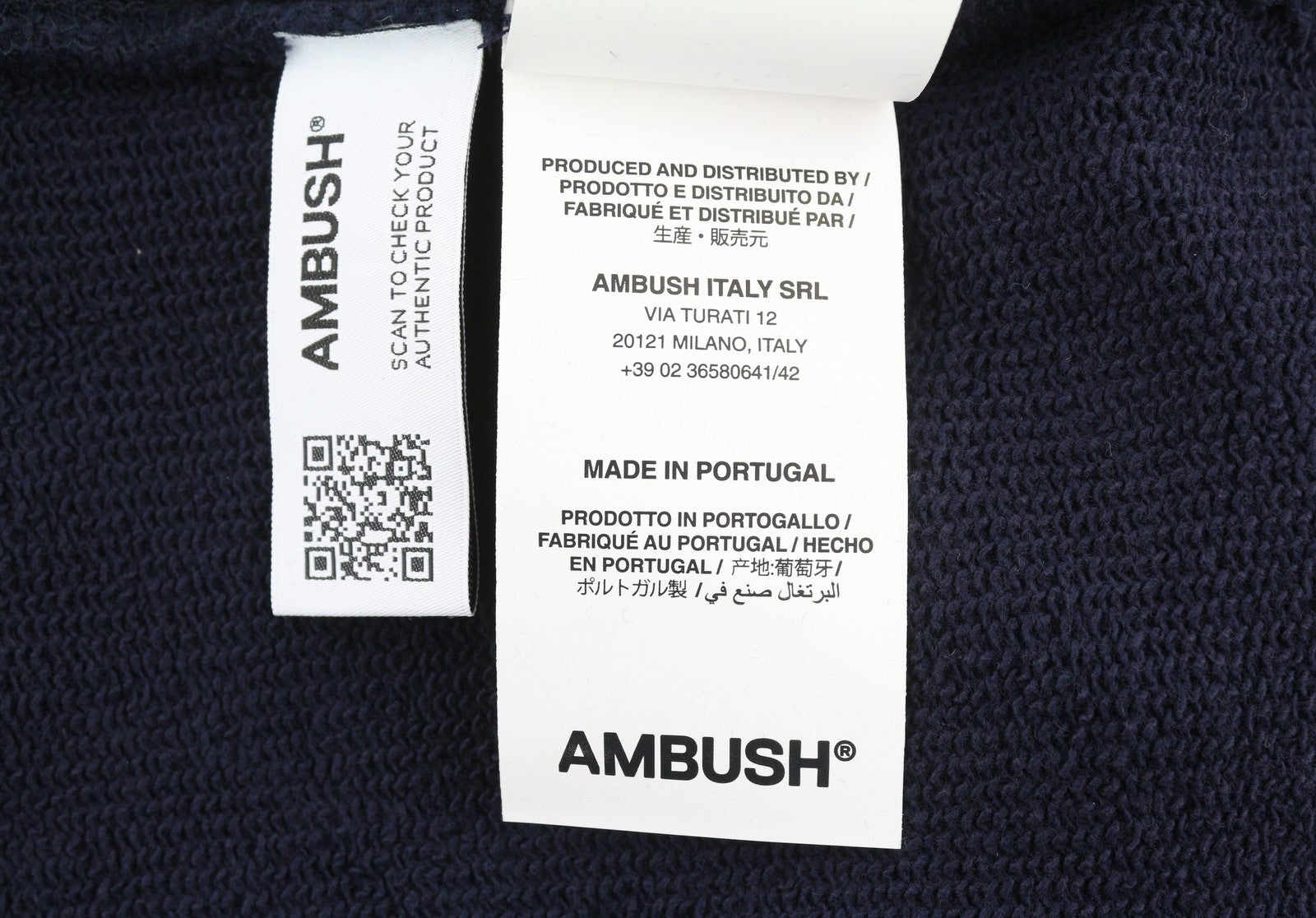 AMBUSH Ballchain Navy Men Hoodie M Faded Kangaroo Pocket Embroidery RRP1235