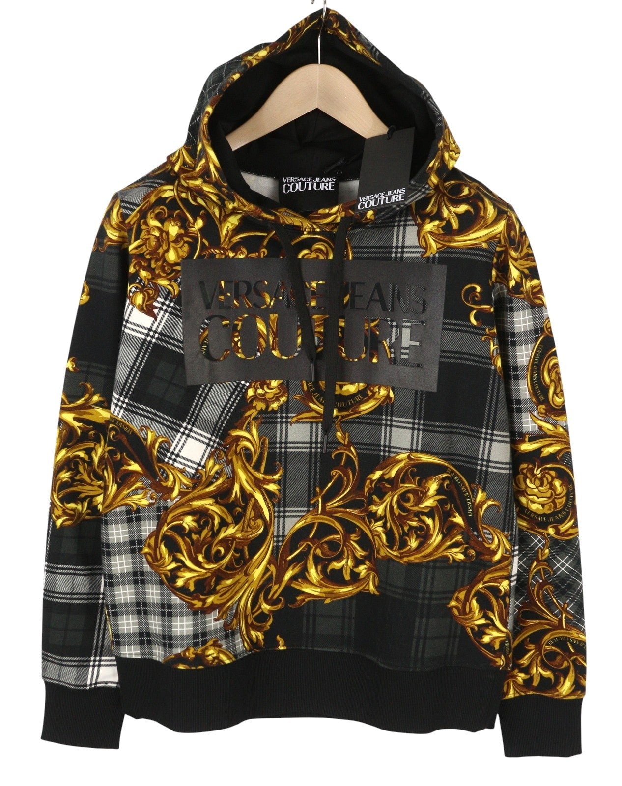 VERSACE COUTURE Felpa Garzata Print Highland Women Hoodie 40 S Pull On RRP439