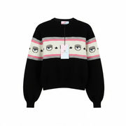 CHIARA FERRAGNI Maxilogo Mania Women Jumper S Wool Cashmere Crop RRP248