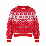 CHIARA FERRAGNI Norway Women Jumper S Red Wool Blend Xmas Knit
