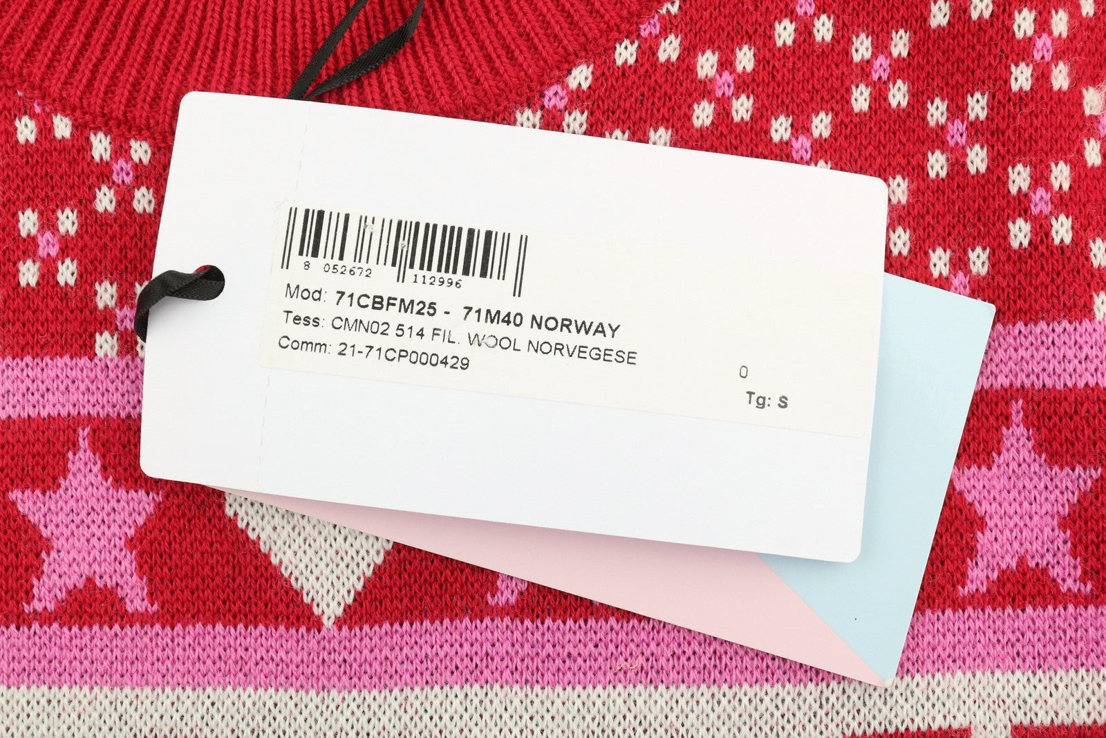 CHIARA FERRAGNI Norway Women Jumper S Red Wool Blend Xmas Knit