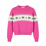 CHIARA FERRAGNI Maxilogo Mania Women Jumper S Cashmere Wool Crop RRP248