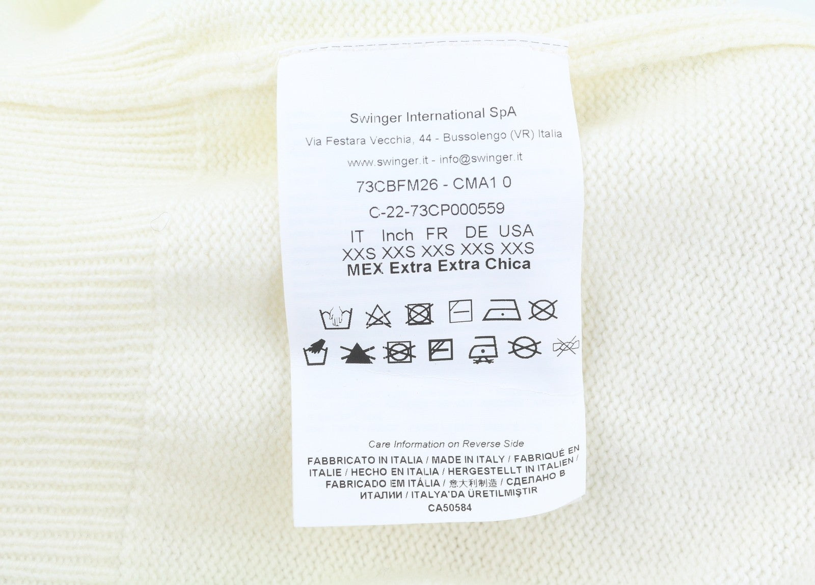 CHIARA FERRAGNI Women Jumper 2XS White Wool Cashmere Crop Knit RRP225