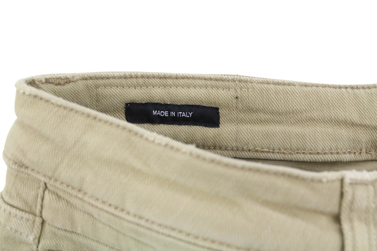 R13 Boy Straight Women Jeans 26 Khaki Stretch Cropped Zip RRP699