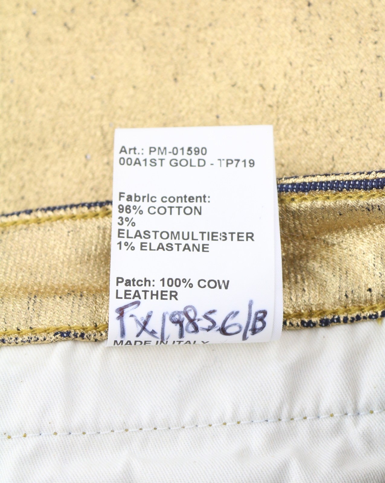 R13 Boy Straight Women Jeans 27 Gold Indigo Glitter Cropped