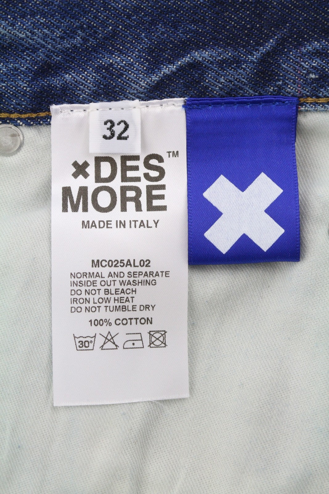 DESMORE 5 Tasche Alex Dark Blue Men Jeans W32 Slim Button Fly