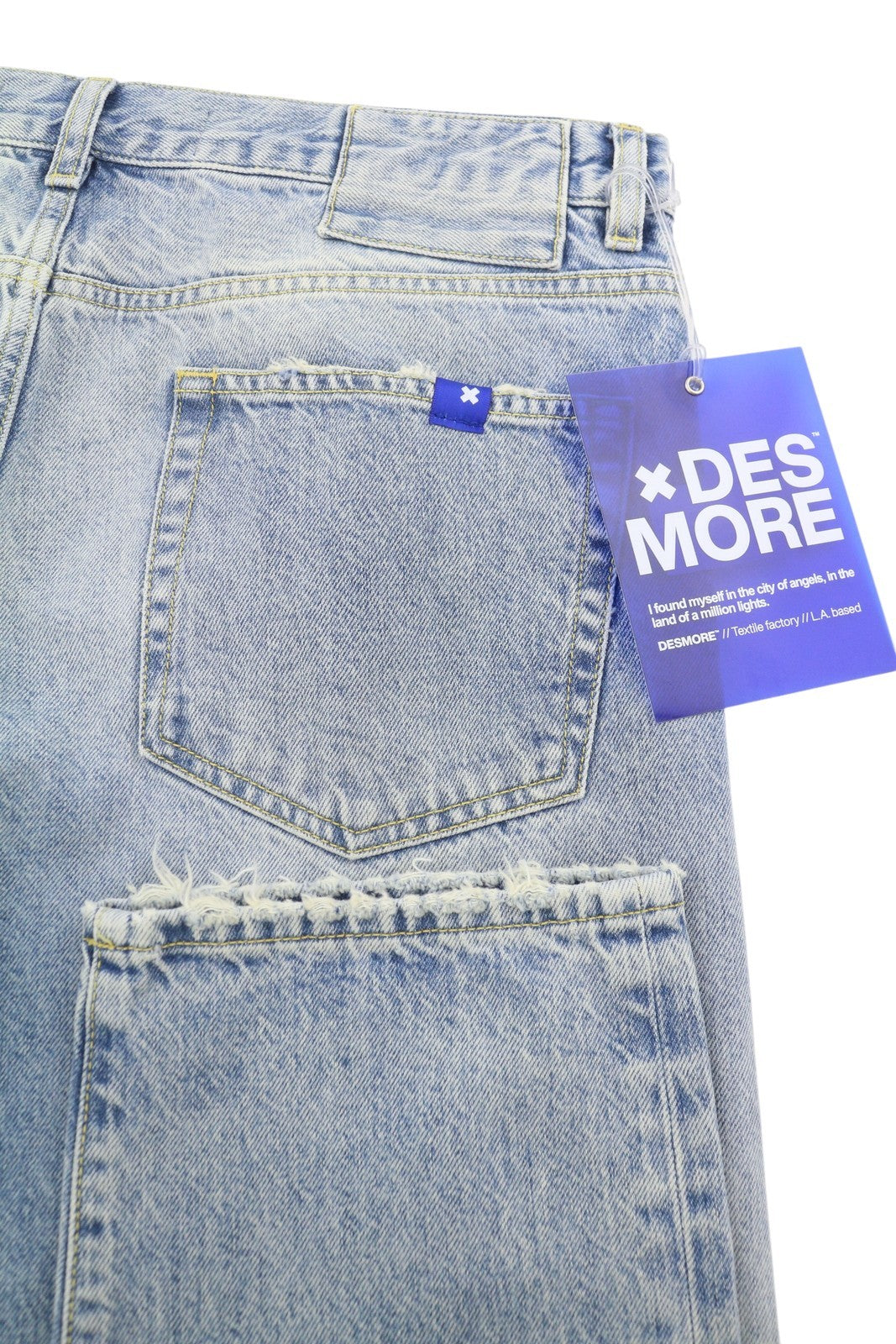 DESMORE 5 Tasche Alex Light Blue Men Jeans W34 Slim Button Fly